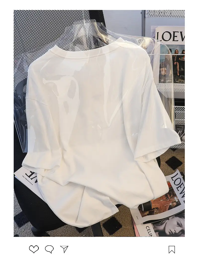 200g Pure Cotton Korean Hot Diamond T-Shirt Large — feature 6