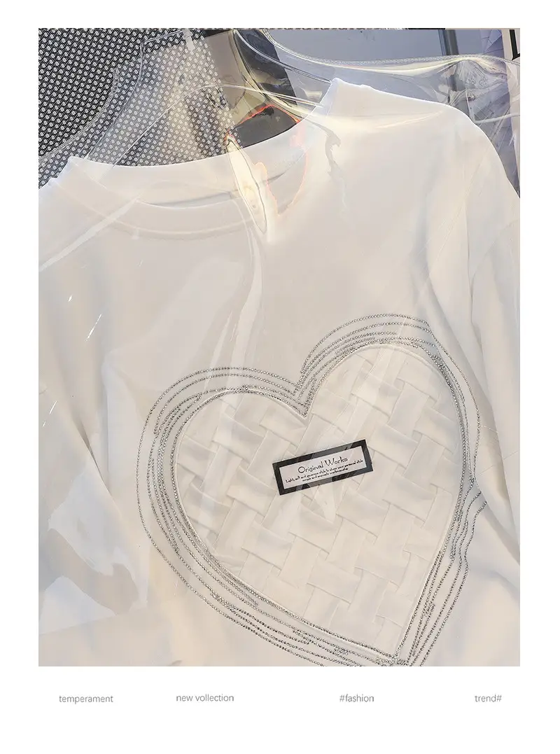 200g Pure Cotton Korean Hot Diamond T-Shirt Large — feature 7