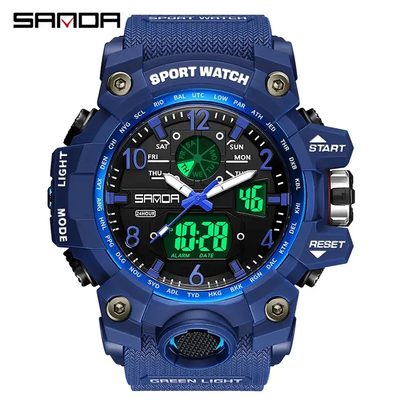 Sanda 3169 Black Digital Sport Watch Multi-Function - Image 100