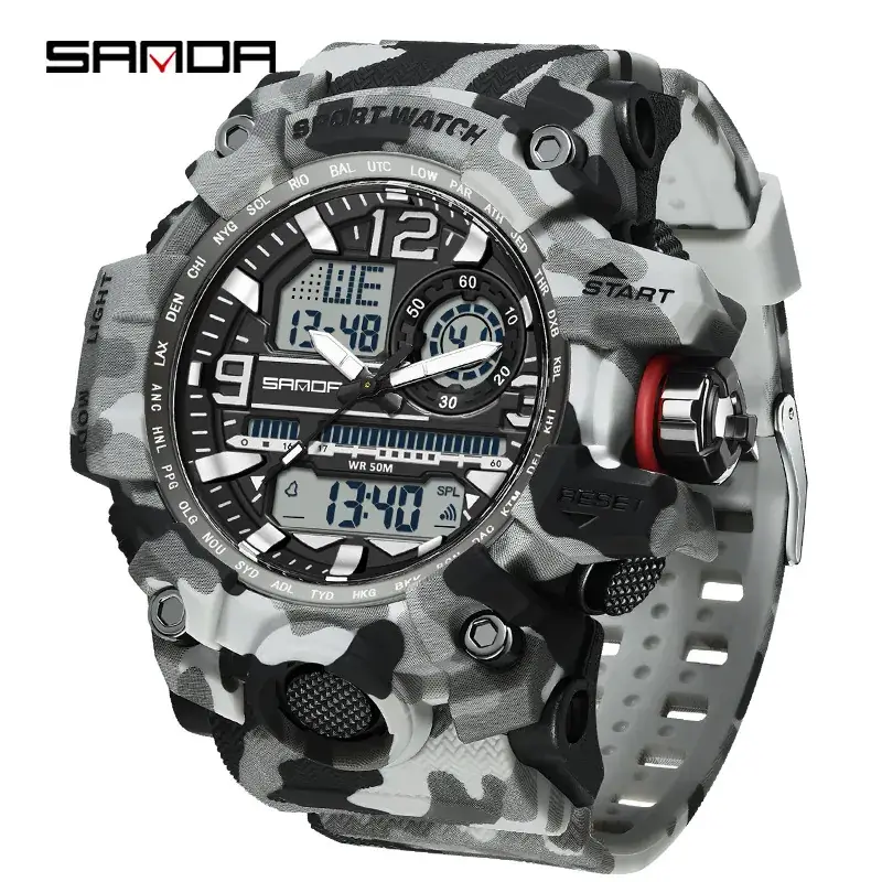 Sanda 3169 Black Digital Sport Watch Multi-Function - Image 92