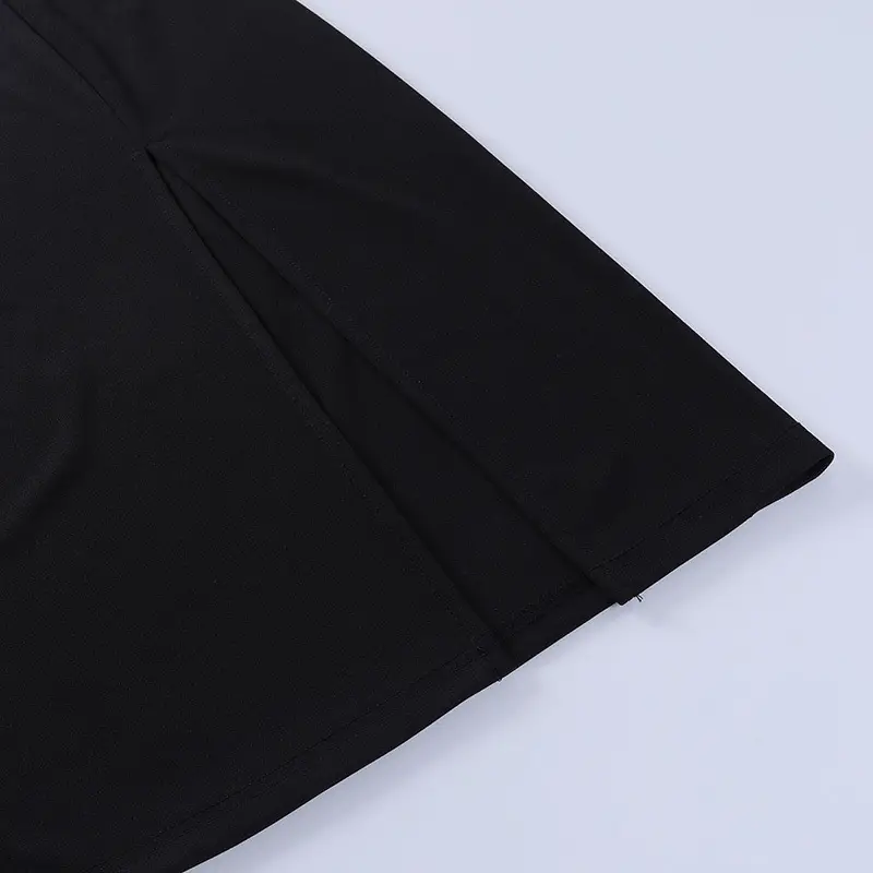 Black Split Hip Slim U-Neck Dress for Women — feature 12