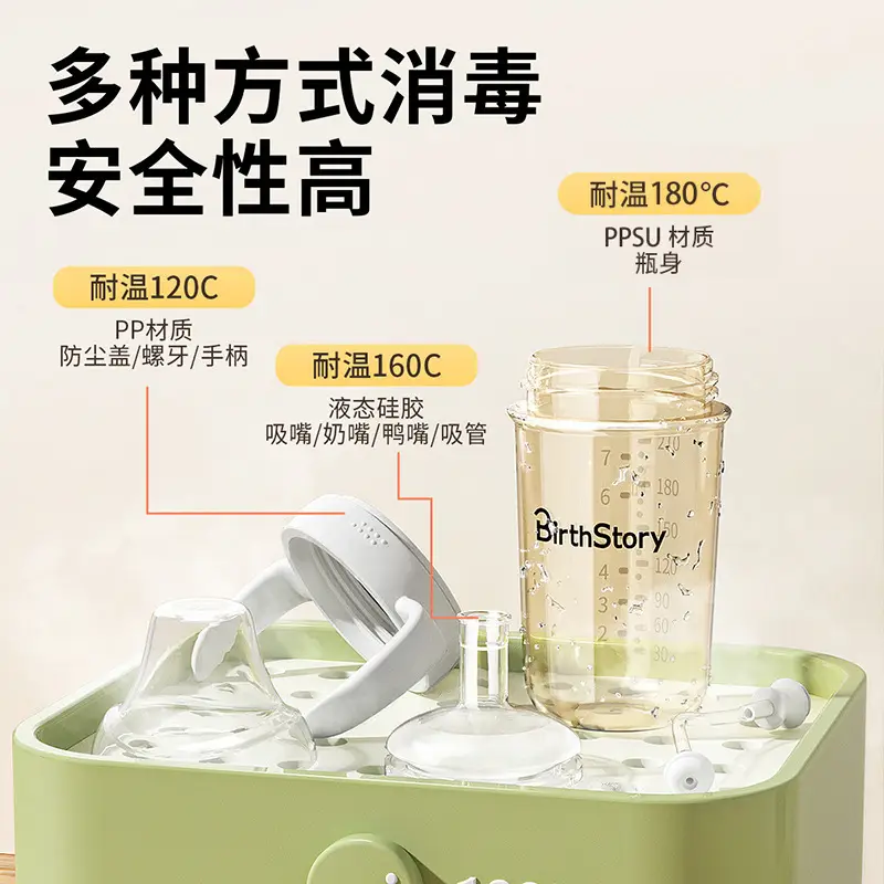 Wide-Diameter Baby Bottle, Water Cup, One Bottle, Three-Use Learning Cup, Duckbill Straw Cup, Ppsu Anti-Colic Baby Bottle