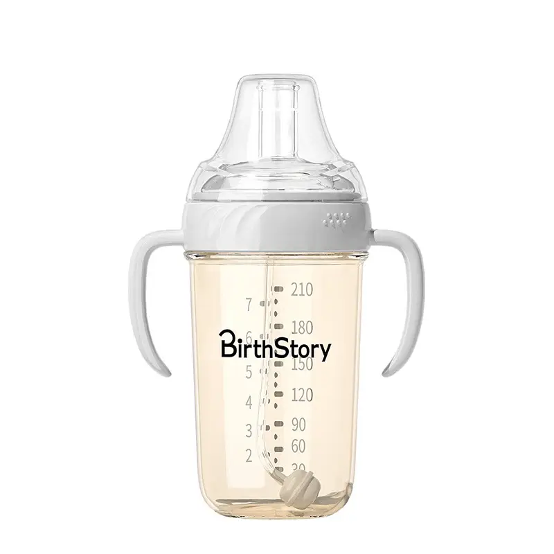 Wide-Diameter Baby Bottle, Water Cup, One Bottle, Three-Use Learning Cup, Duckbill Straw Cup, Ppsu Anti-Colic Baby Bottle
