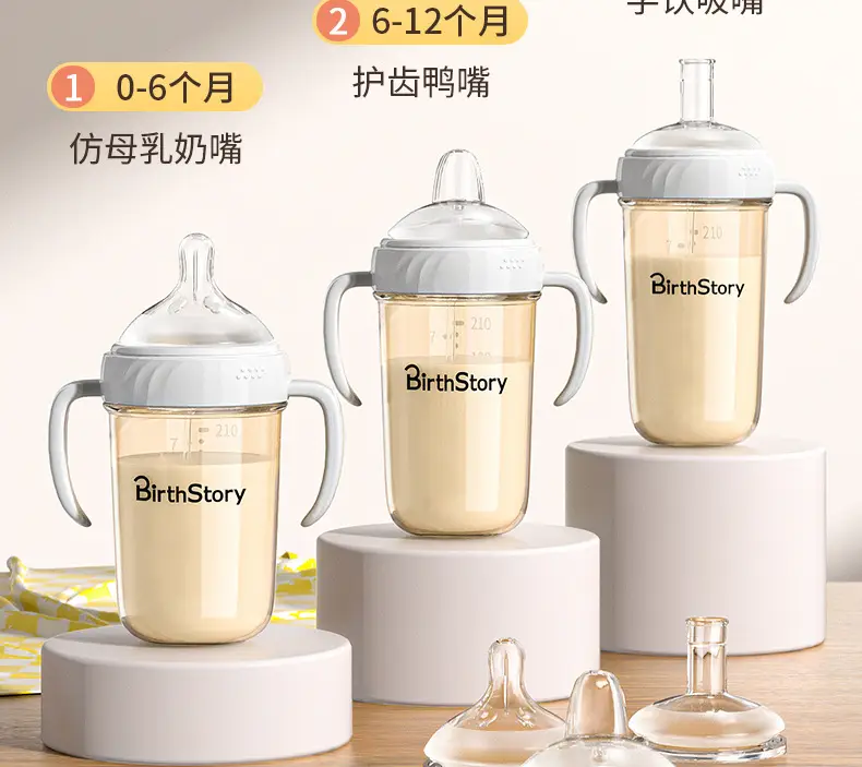Wide-Diameter Baby Bottle, Water Cup, One Bottle, Three-Use Learning Cup, Duckbill Straw Cup, Ppsu Anti-Colic Baby Bottle — feature 17