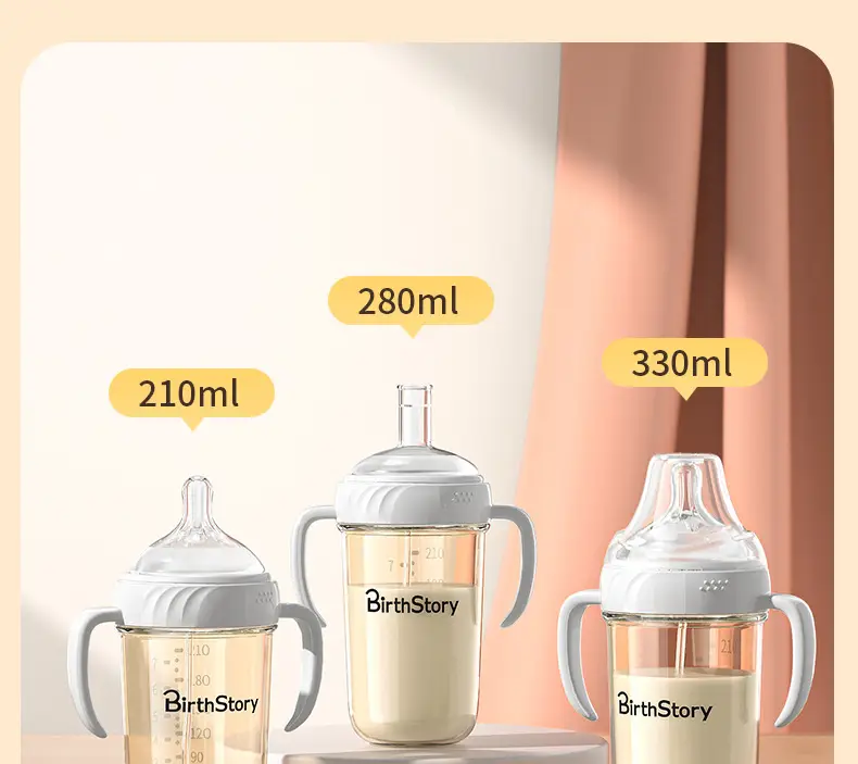 Wide-Diameter Baby Bottle, Water Cup, One Bottle, Three-Use Learning Cup, Duckbill Straw Cup, Ppsu Anti-Colic Baby Bottle — feature 27