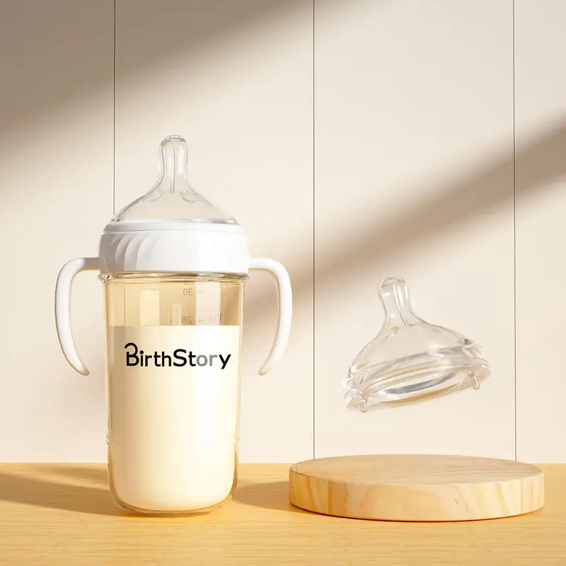 Wide-Diameter Baby Bottle, Water Cup, One Bottle, Three-Use Learning Cup, Duckbill Straw Cup, Ppsu Anti-Colic Baby Bottle