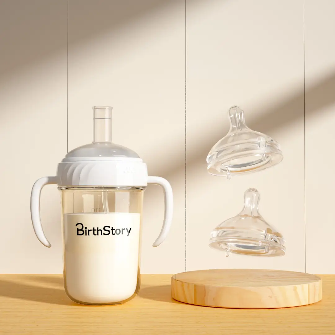 Wide-Diameter Baby Bottle, Water Cup, One Bottle, Three-Use Learning Cup, Duckbill Straw Cup, Ppsu Anti-Colic Baby Bottle