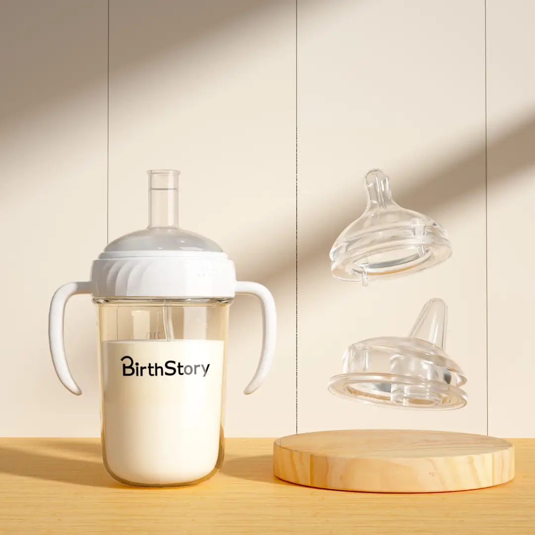 Wide-Diameter Baby Bottle, Water Cup, One Bottle, Three-Use Learning Cup, Duckbill Straw Cup, Ppsu Anti-Colic Baby Bottle
