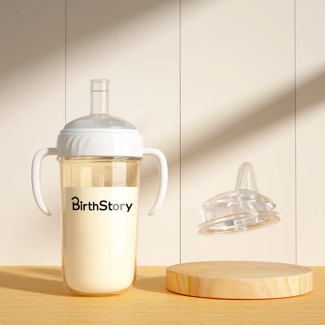 Wide-Diameter Baby Bottle, Water Cup, One Bottle, Three-Use Learning Cup, Duckbill Straw Cup, Ppsu Anti-Colic Baby Bottle