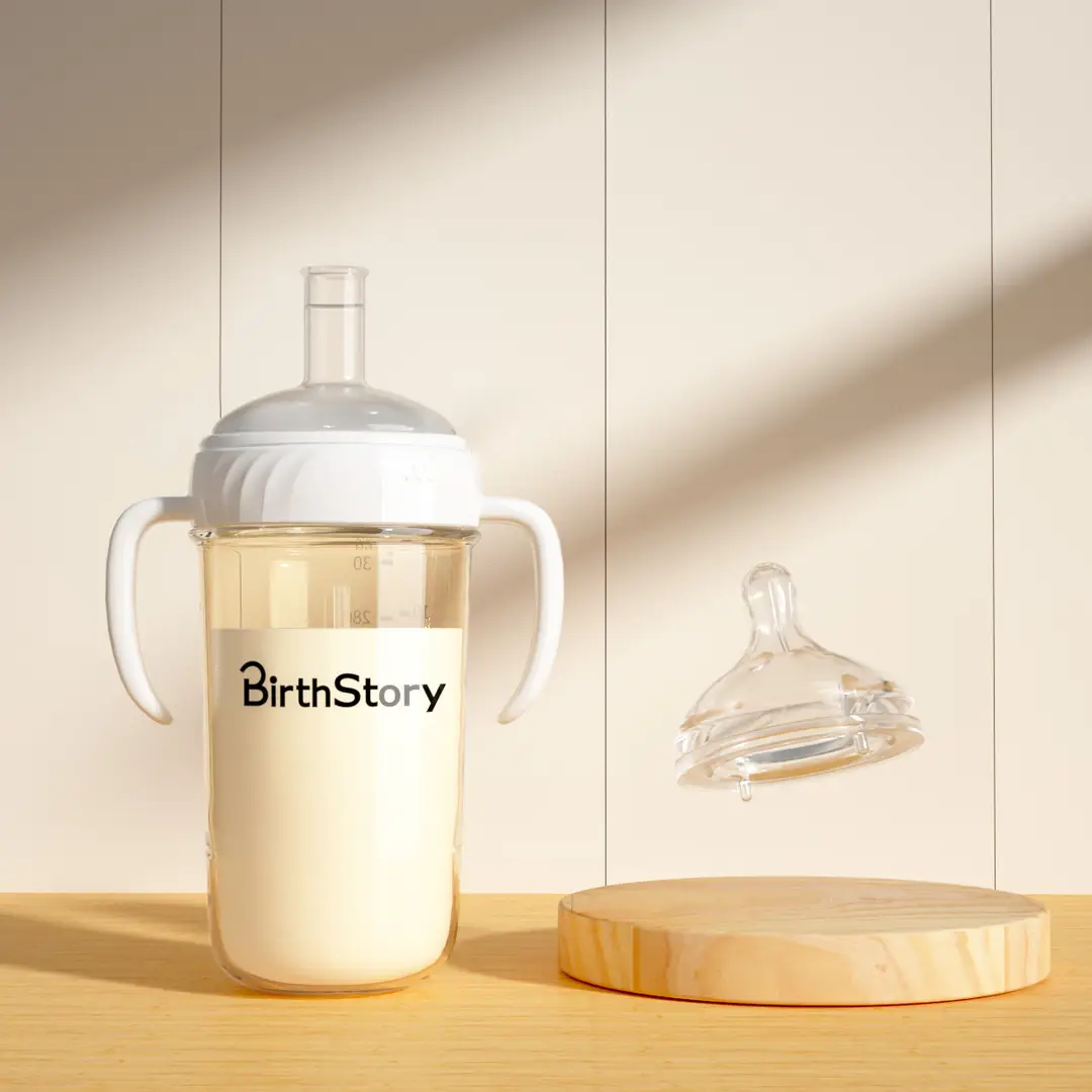 Wide-Diameter Baby Bottle, Water Cup, One Bottle, Three-Use Learning Cup, Duckbill Straw Cup, Ppsu Anti-Colic Baby Bottle