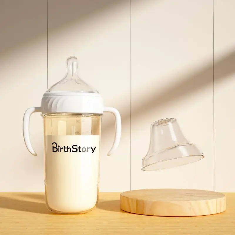 Wide-Diameter Baby Bottle, Water Cup, One Bottle, Three-Use Learning Cup, Duckbill Straw Cup, Ppsu Anti-Colic Baby Bottle