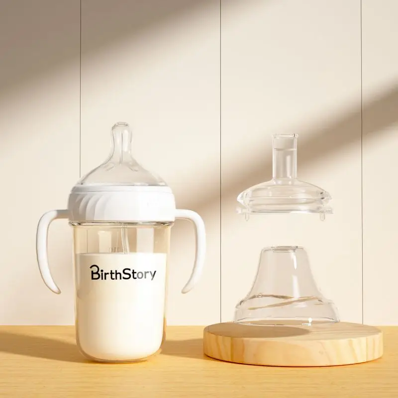 Wide-Diameter Baby Bottle, Water Cup, One Bottle, Three-Use Learning Cup, Duckbill Straw Cup, Ppsu Anti-Colic Baby Bottle