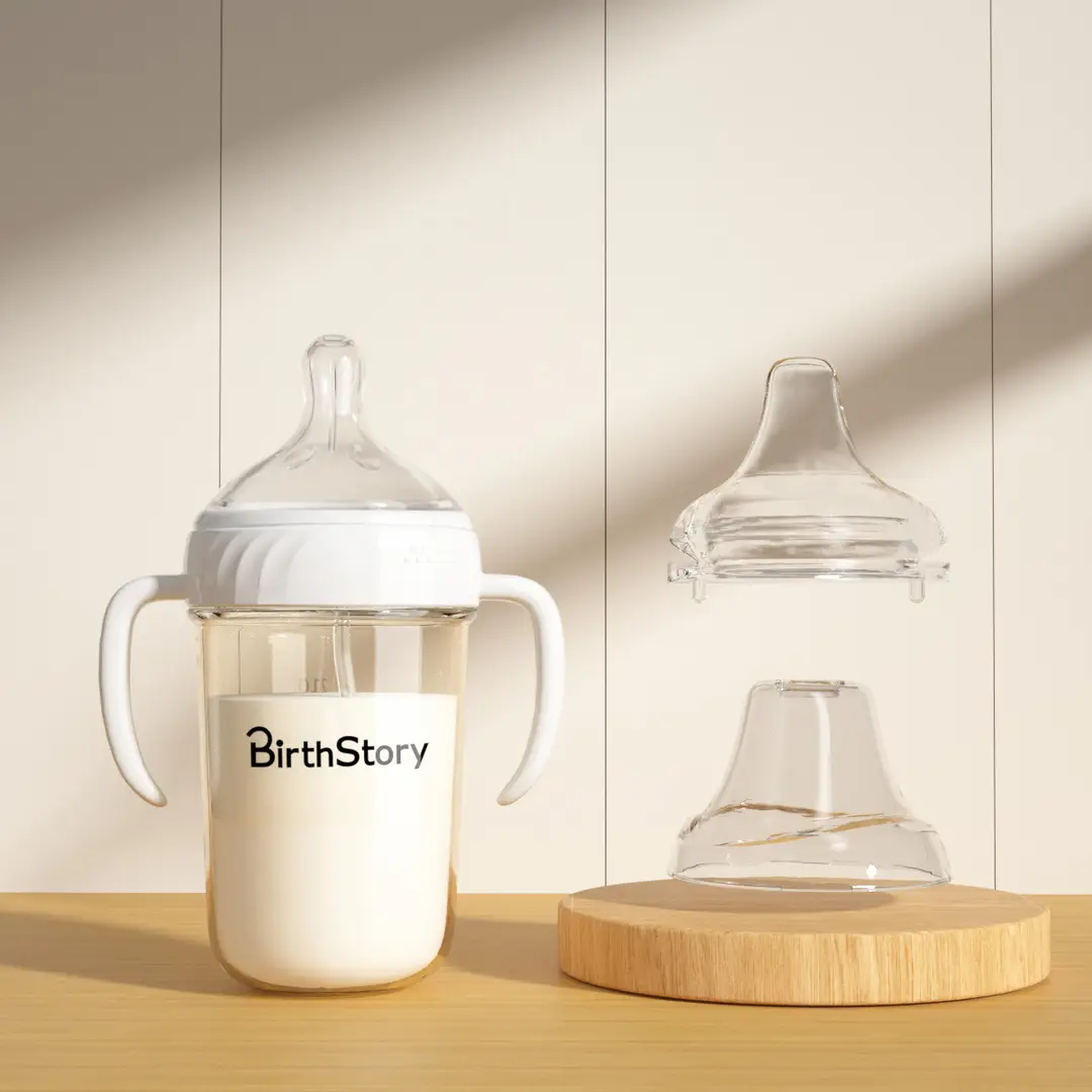 Wide-Diameter Baby Bottle, Water Cup, One Bottle, Three-Use Learning Cup, Duckbill Straw Cup, Ppsu Anti-Colic Baby Bottle