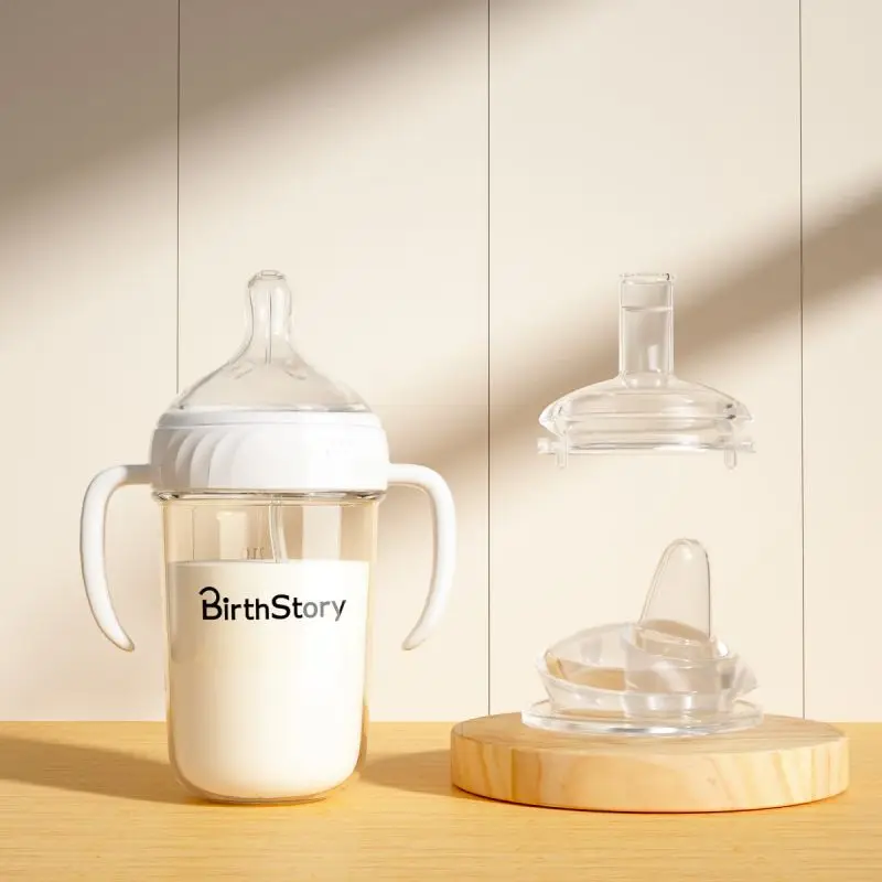 Wide-Diameter Baby Bottle, Water Cup, One Bottle, Three-Use Learning Cup, Duckbill Straw Cup, Ppsu Anti-Colic Baby Bottle