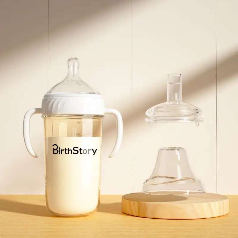 Wide-Diameter Baby Bottle, Water Cup, One Bottle, Three-Use Learning Cup, Duckbill Straw Cup, Ppsu Anti-Colic Baby Bottle
