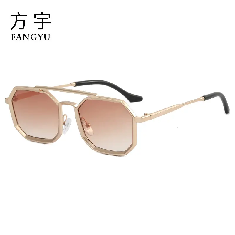 Men & Women Metal Frame Polygonal Sunglasses F8830 - Image 11