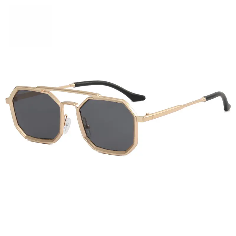 Men & Women Metal Frame Polygonal Sunglasses F8830