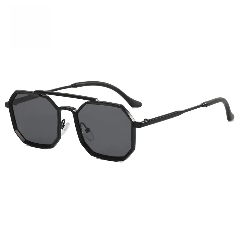 Men & Women Metal Frame Polygonal Sunglasses F8830 - Image 3
