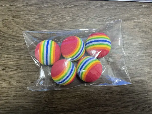 Rainbow toy ball cat solid elastic ball pet supplies kitten puppy ball toy cat ball EVA floating water