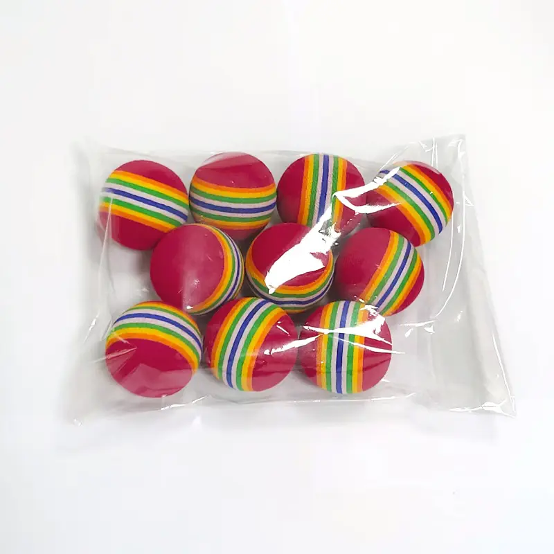 Rainbow toy ball cat solid elastic ball pet supplies kitten puppy ball toy cat ball EVA floating water