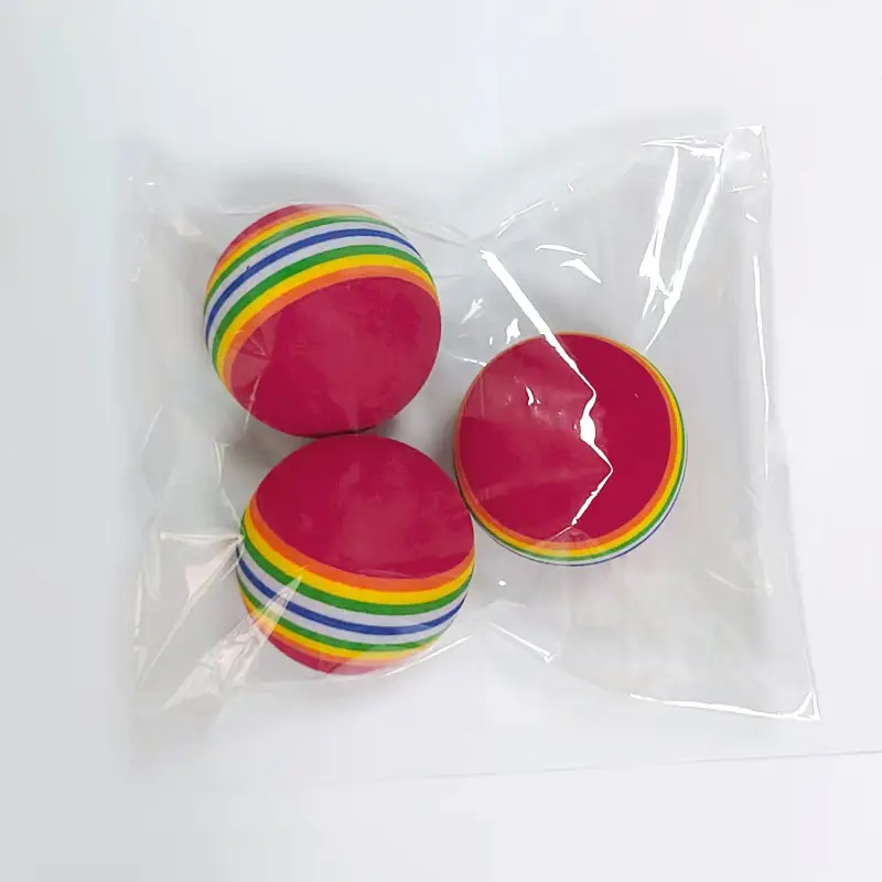 Rainbow toy ball cat solid elastic ball pet supplies kitten puppy ball toy cat ball EVA floating water