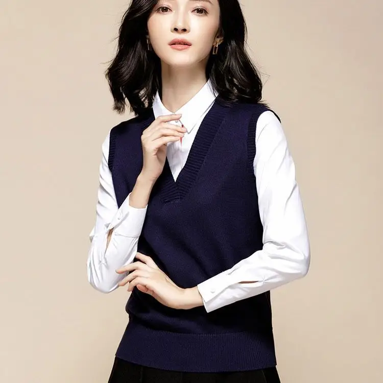 V-Neck Knitted Sleeveless Vest for Women Plus Size - Image 10