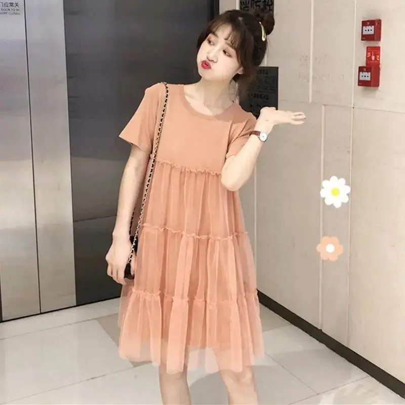Maternity Dress Peach Loose Summer 2023 - Image 7