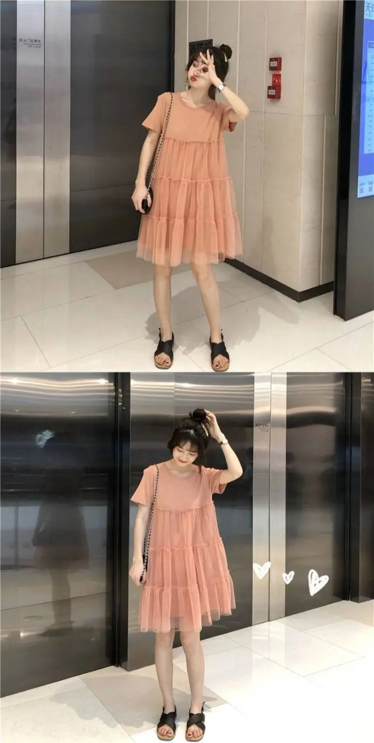Maternity Dress Peach Loose Summer 2023 — feature 16