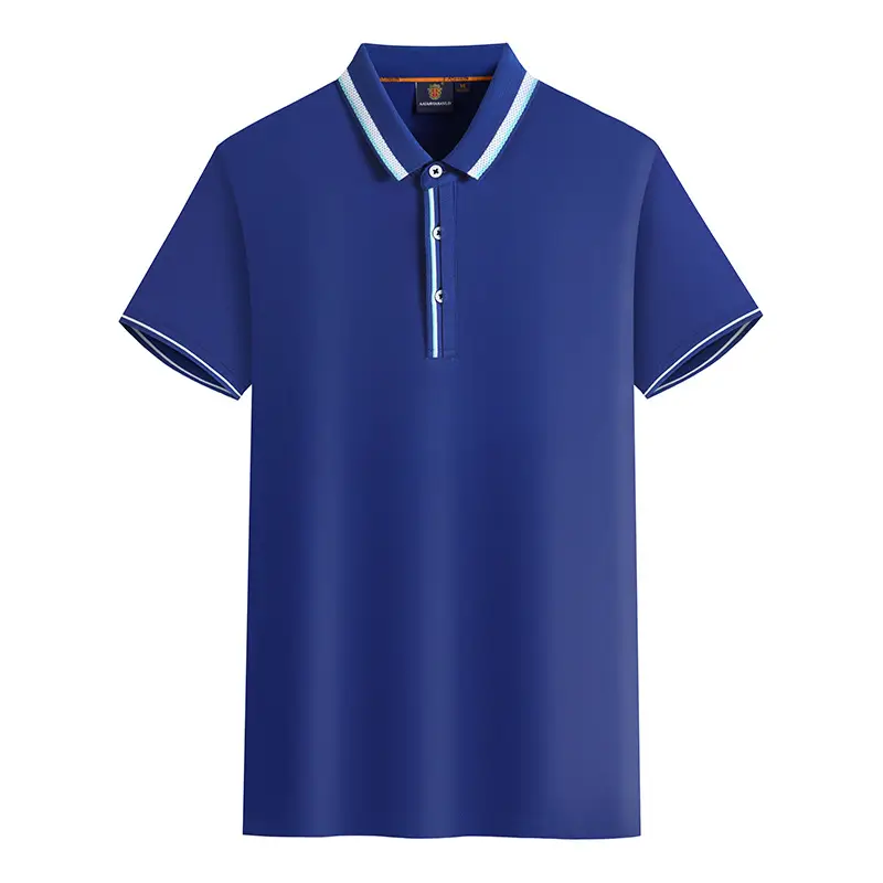 Men Navy Blue Polo Shirt with Embroidered Details - Image 15