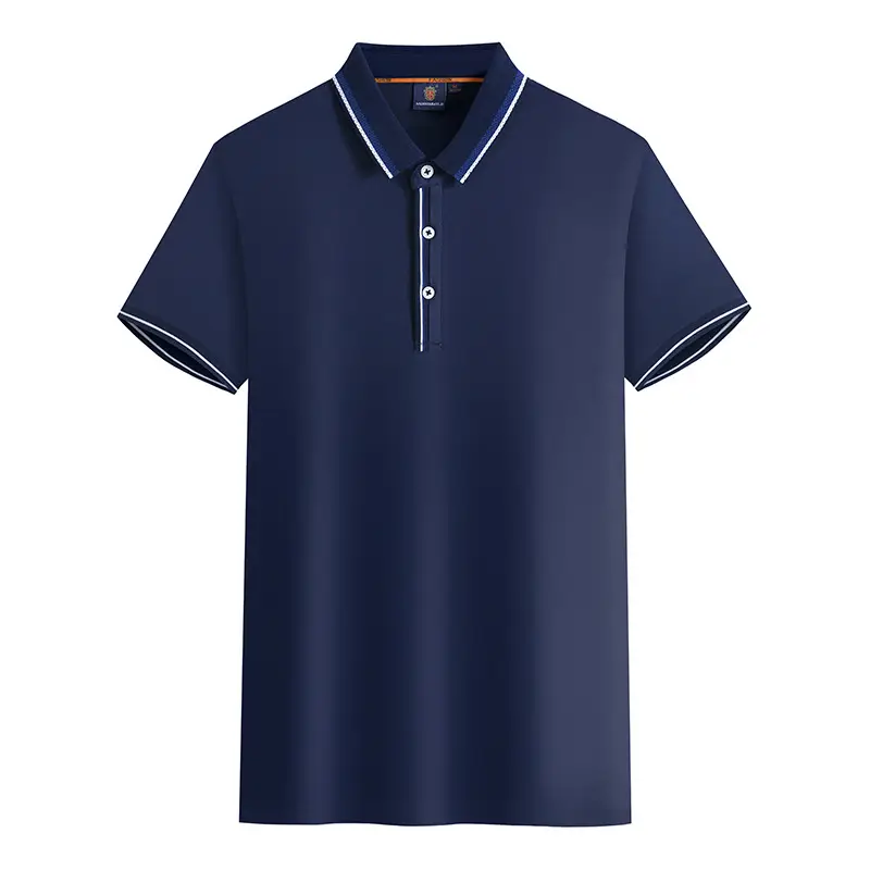 Men Navy Blue Polo Shirt with Embroidered Details - Image 7