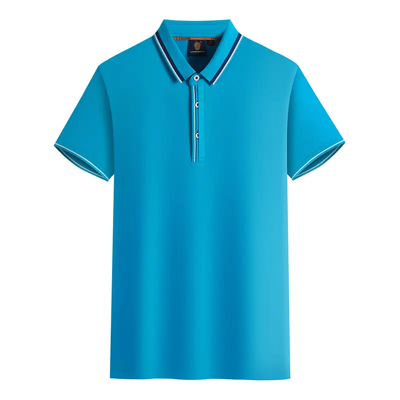 Men Navy Blue Polo Shirt with Embroidered Details - Image 9