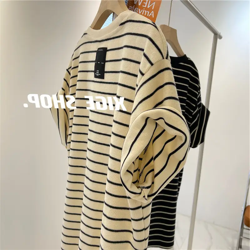 Women Cotton Striped T-Shirt Large Spring Summer — feature 26
