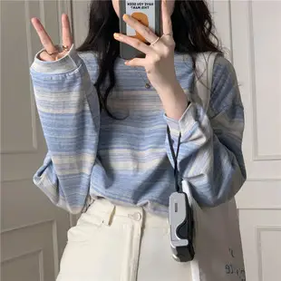 Women Cotton Striped T-Shirt Large Spring Summer — feature 3