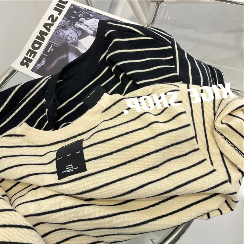 Women Cotton Striped T-Shirt Large Spring Summer — feature 31