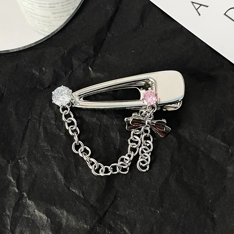 Korean Bow Hairpin with Zircon Accents - Image 7