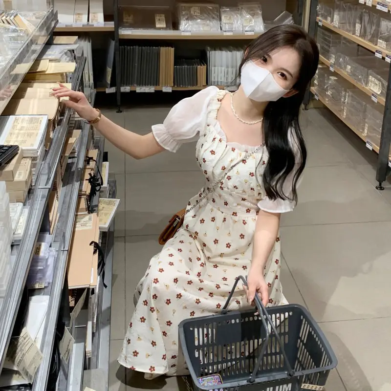Women Floral French Dress Summer 2022 - Image 4