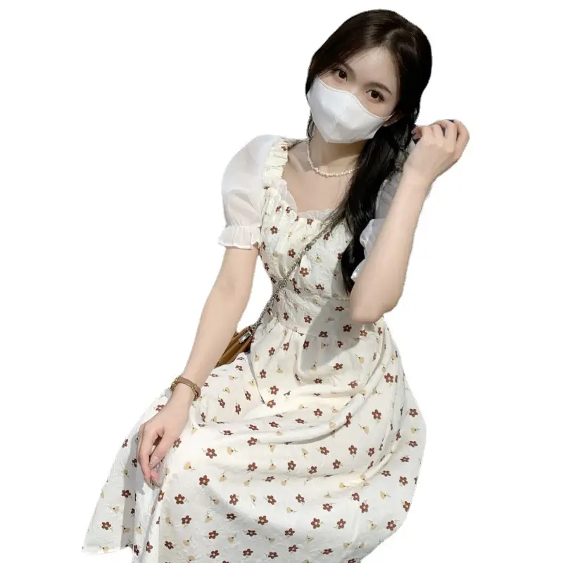 Women Floral French Dress Summer 2022 - Image 7