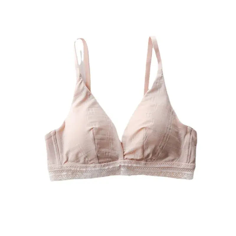 French Style Lace Cup Bra Black Pink Women's - Image 7