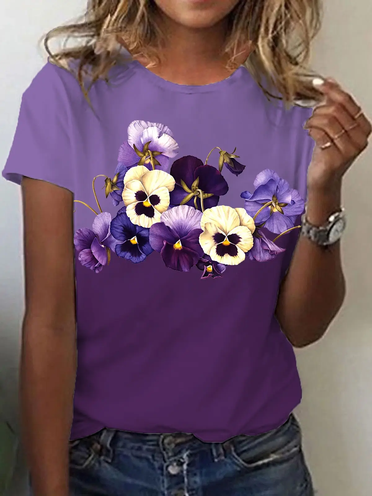 2024 Floral Embroidered T-Shirt Women Loose Casual - Image 27