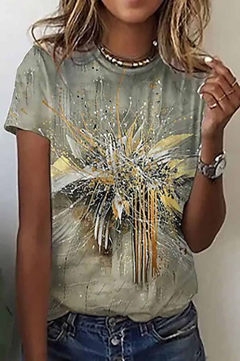 2024 Floral Embroidered T-Shirt Women Loose Casual - Image 4