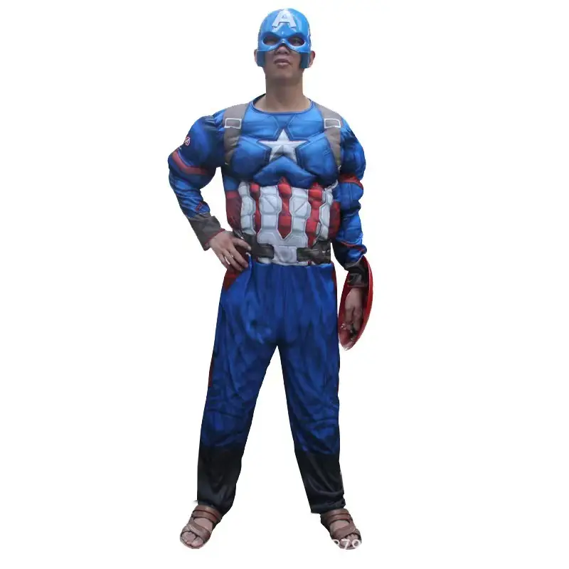 Halloween Adult Muscle Costume Iron Man Hulk Captain America Thor Optimus Prime Stage Play Costume