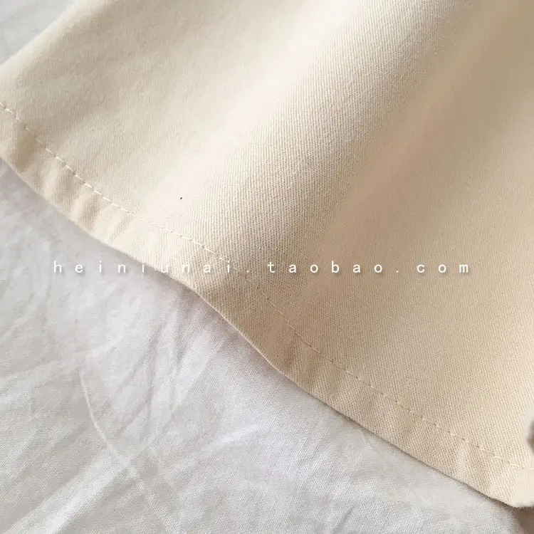 Summer High-Waist Skirt Beige A-Line Elastic Waist — feature 14