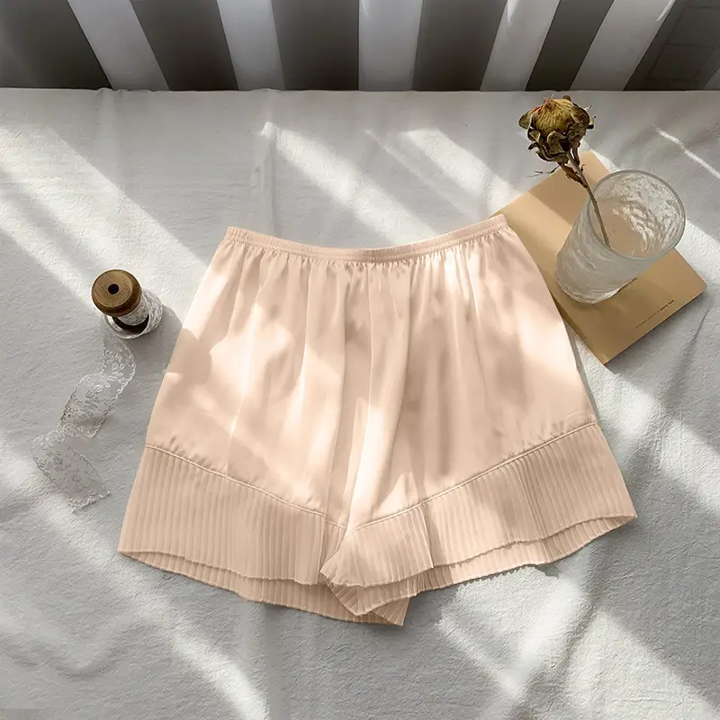 Women's Light Pink Anti-Running Shorts Loose Fit - Image 7