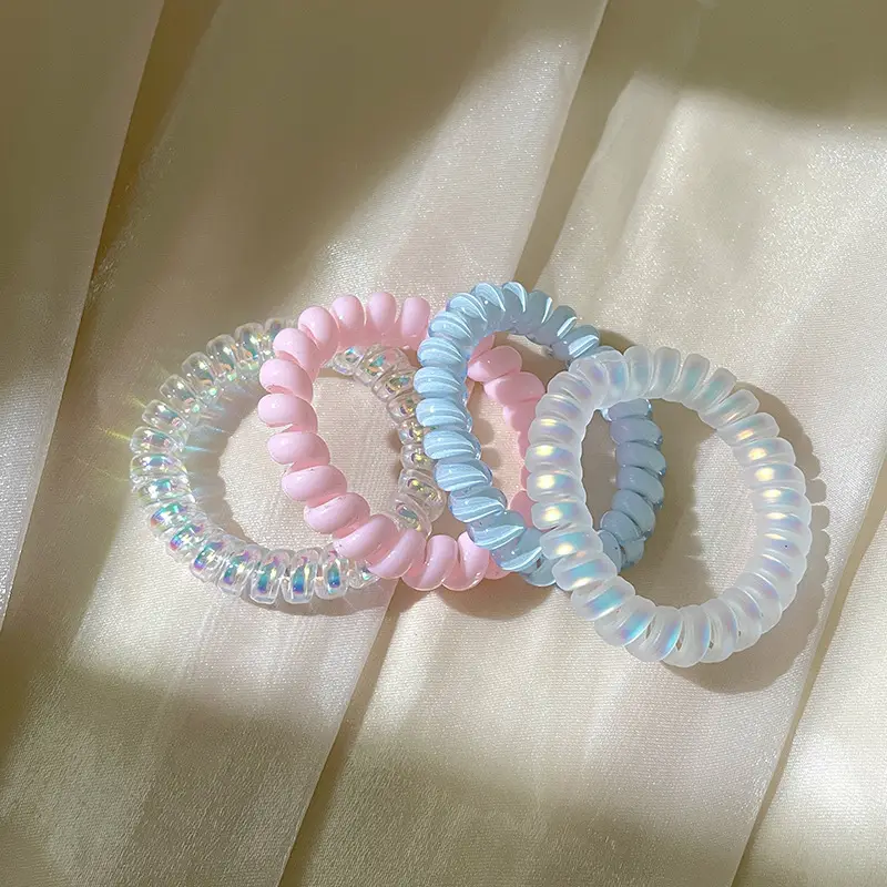 Korean Hair Tied Rings Rainbow Color - Image 19