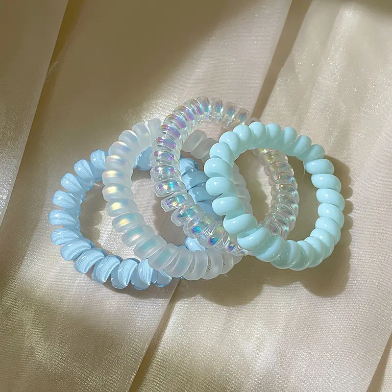 Korean Hair Tied Rings Rainbow Color - Image 23