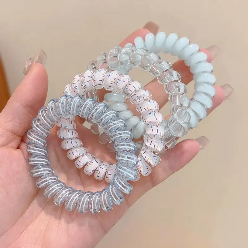 Korean Hair Tied Rings Rainbow Color - Image 25