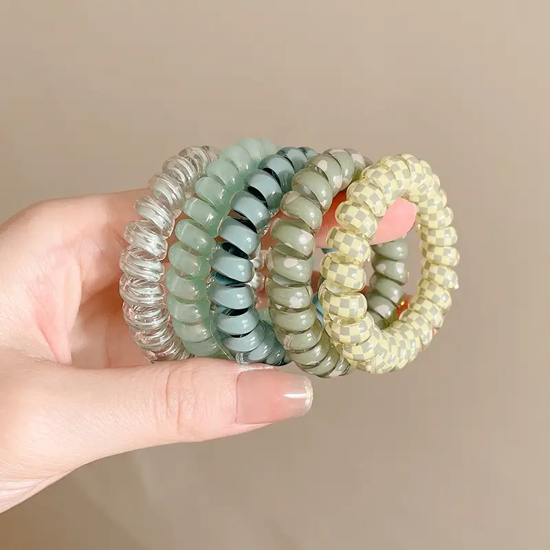 Korean Hair Tied Rings Rainbow Color - Image 29