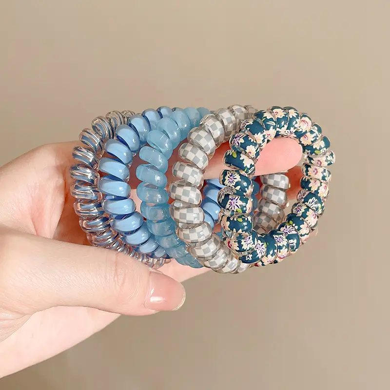 Korean Hair Tied Rings Rainbow Color - Image 32