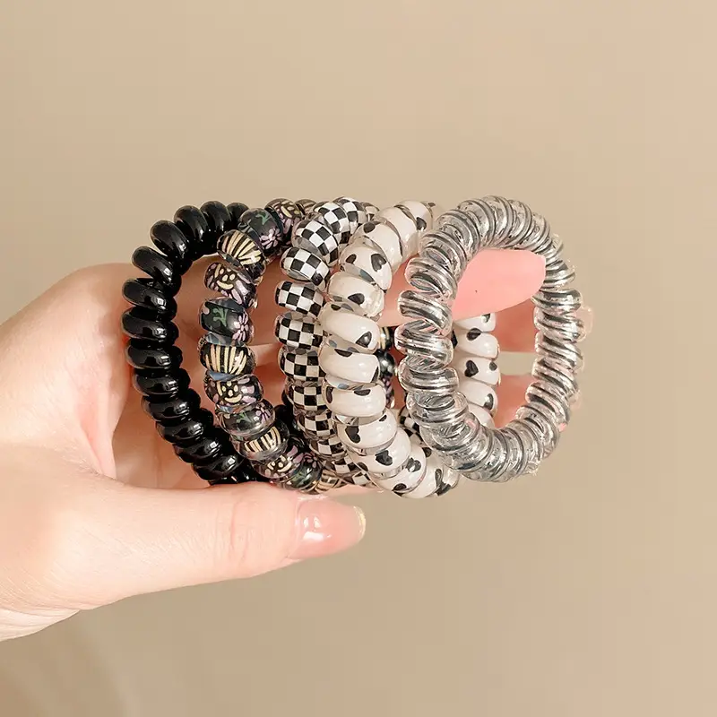 Korean Hair Tied Rings Rainbow Color - Image 33