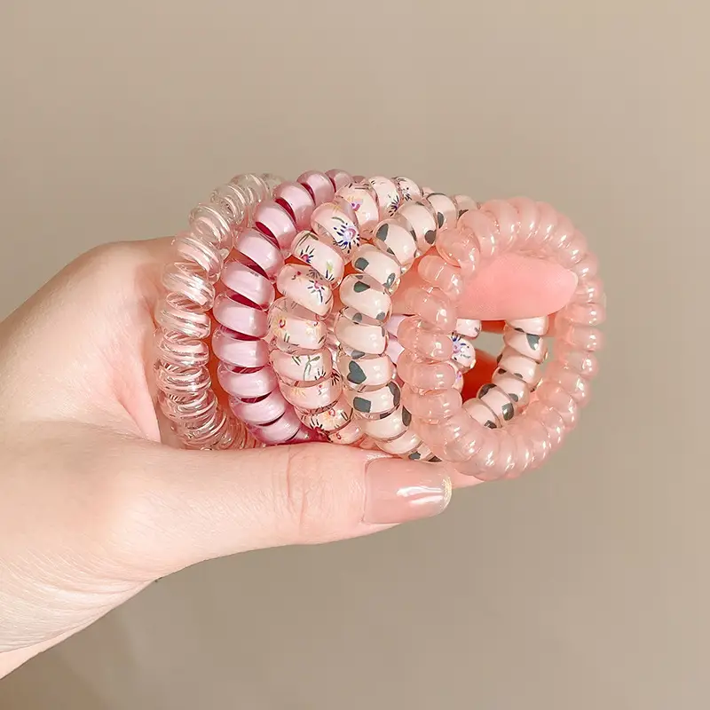 Korean Hair Tied Rings Rainbow Color - Image 34